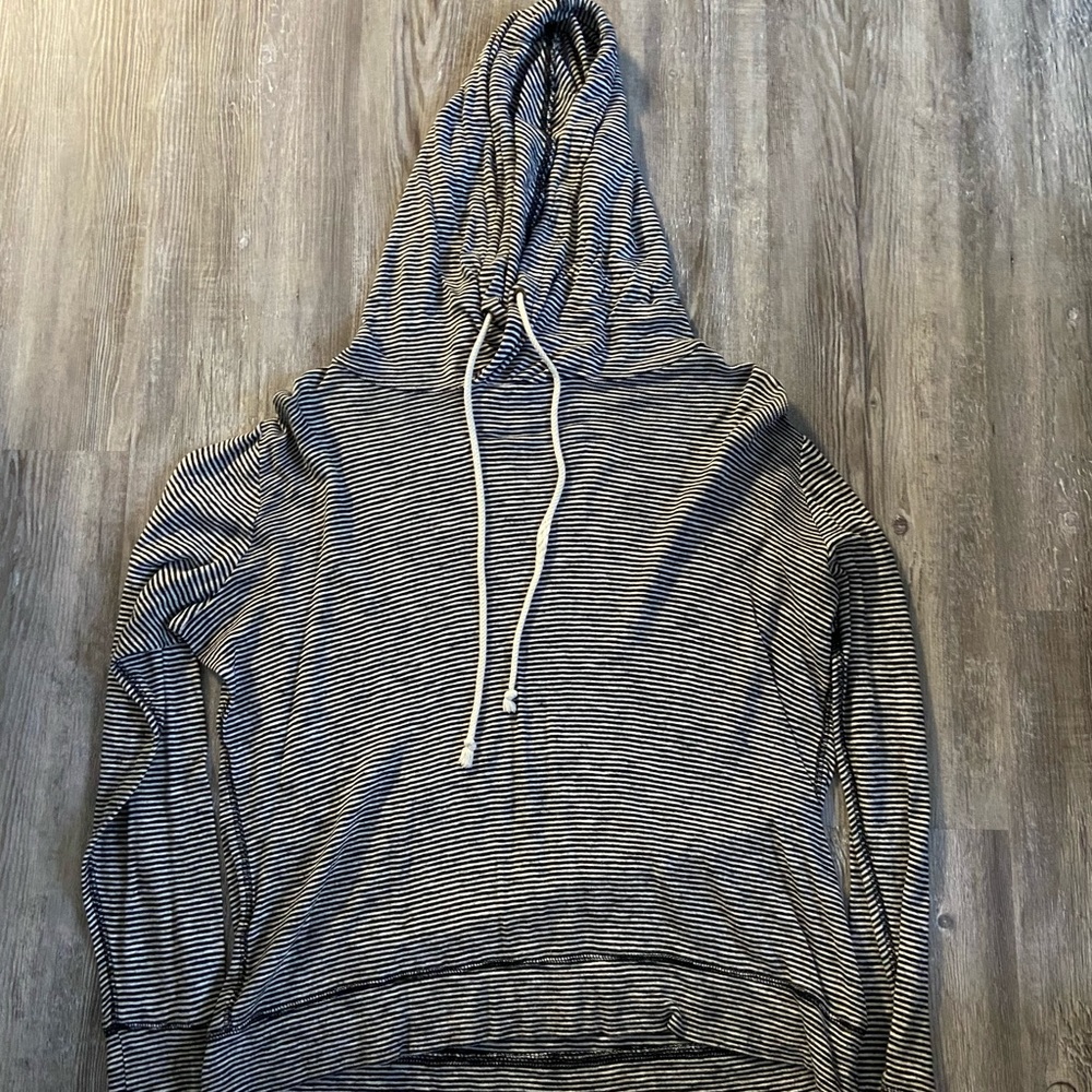 J. Crew Navy Striped Hoodie Size S